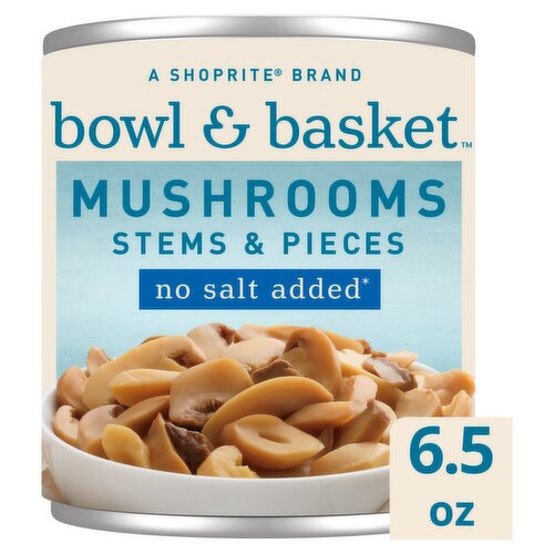 [SR] Bowl & Basket No Salt Added Stems & Pieces Mushrooms, 6.5 oz
