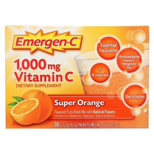 Emergen-C Super Orange Dietary Supplement Fizzy Drink Mix with 1000mg Vitamin C