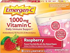 Emergen-C Raspberry Dietary Supplement Fizzy Drink Mix with 1000mg Vitamin C