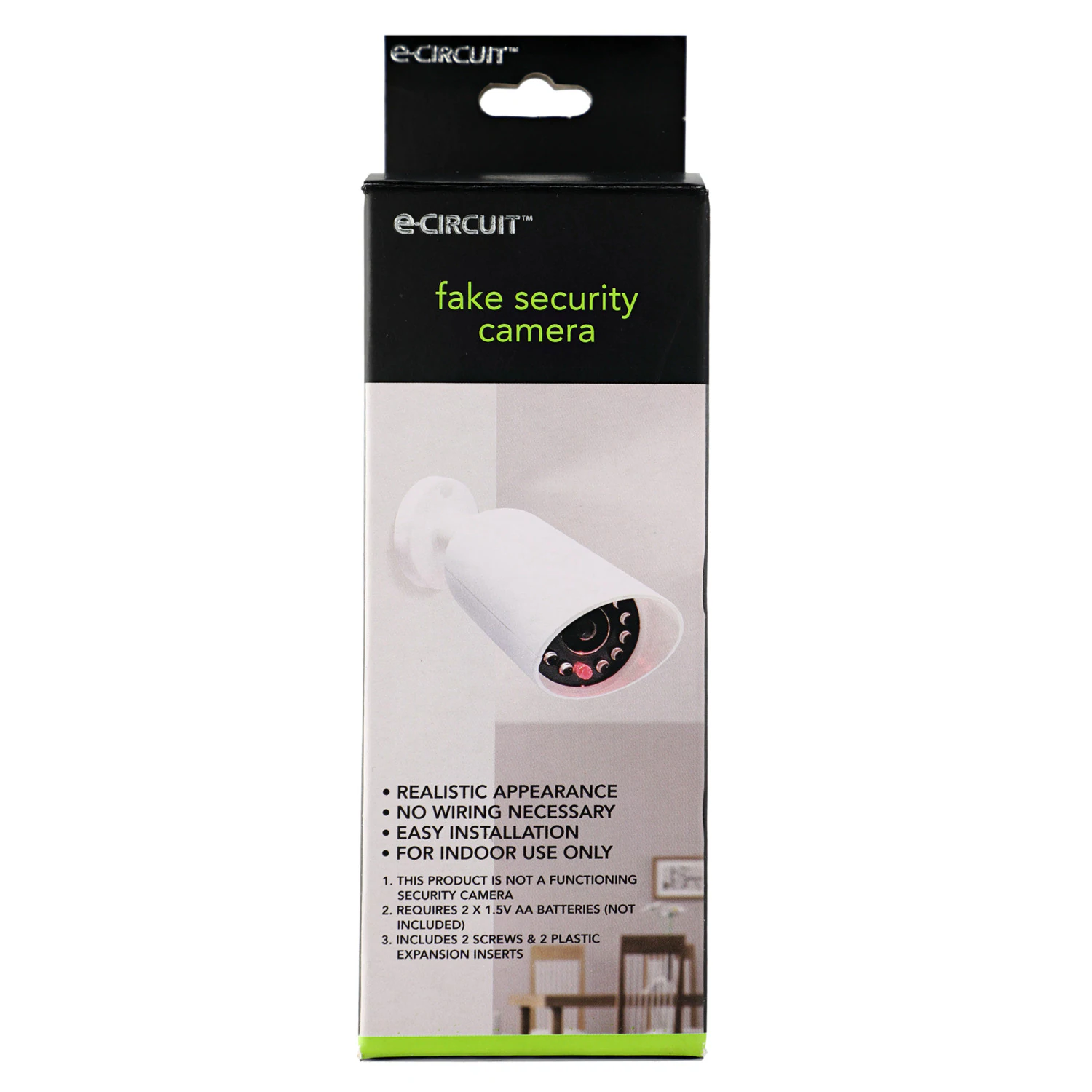 E-Circuit Fake Security Camera, 2.12x2.8x5.5 in.