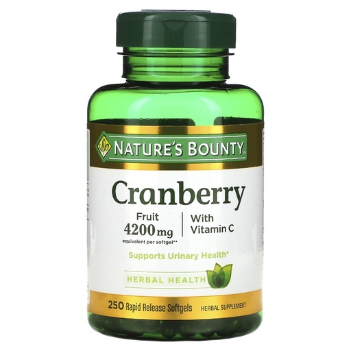 Nature’s Bounty Cranberry With Vitamin C - Fruit 4200 mg - 250 Rapid Release Softgels