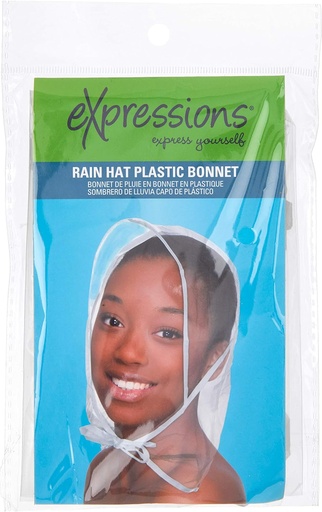 EXPRESSIONS by Almar - Rain Hat Plastic Bonnet - Waterproof Head Covering