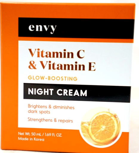 Envy Vitamin C Vitamin E Glow Boosting Facial Night Cream Anti-Aging 1.69 fl oz