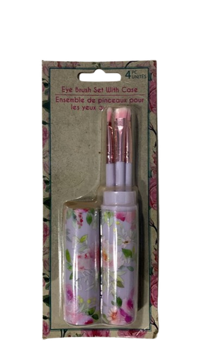 Eye Brush Set With Case - 4pc