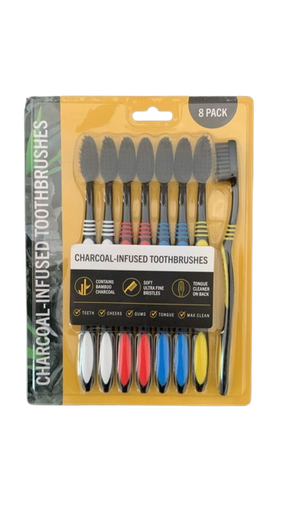 Charcoal Infused Toothbrushes 8 pack