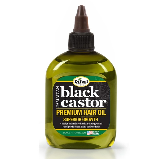 Difeel Black Castor Premium Hair Oil 7.1 oz (210ml) 