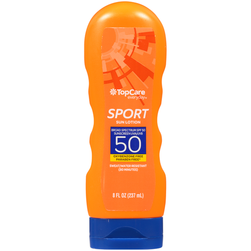 Top care everyday Sport sun lotion 50 sweat/water resistant 8oz(237ml) 
