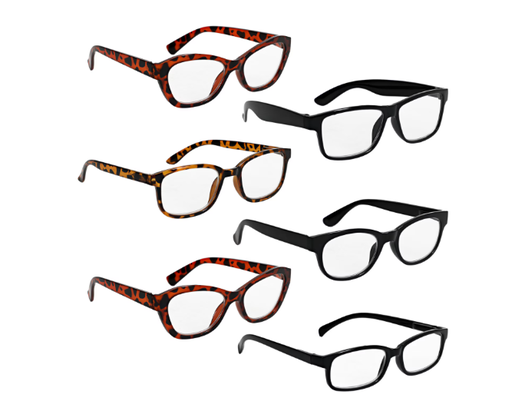 Assorted +2.75 Wide Frame Reading Glasses, 1-ct. Packs