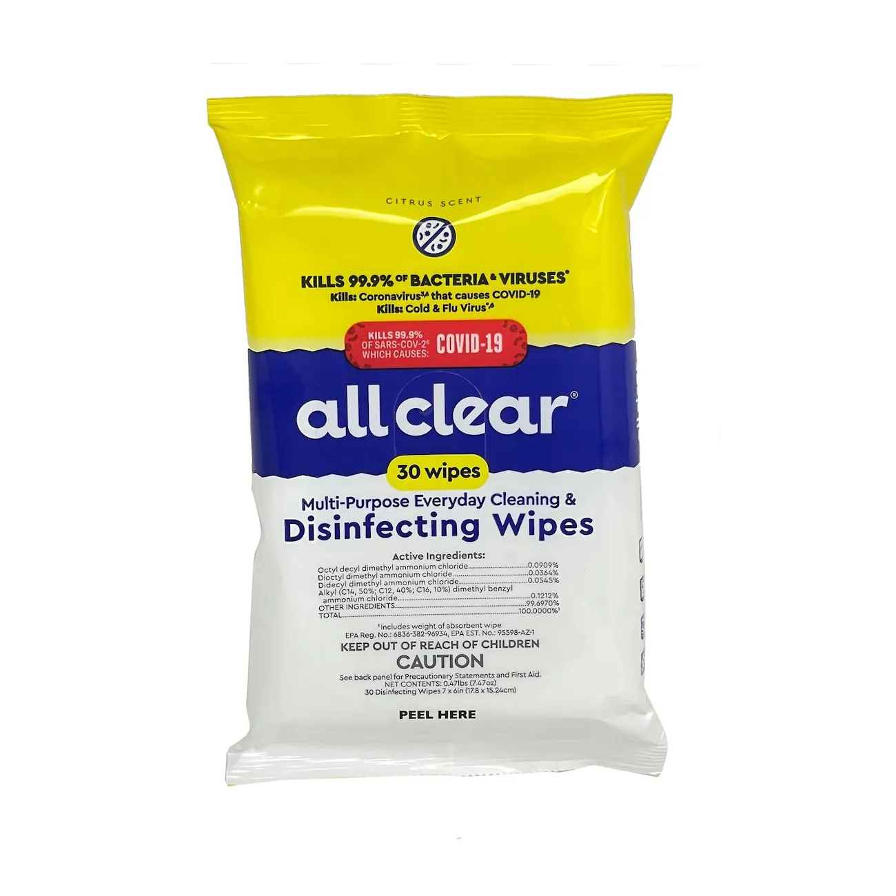 [DT] All Clear Multipurpose Cleaning Wipes, 30-ct. Packs