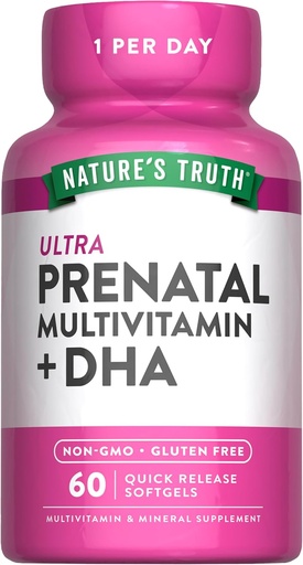 Nature's truth Ultra Prenatal vitamins & minerals + DHA (60 softgels)