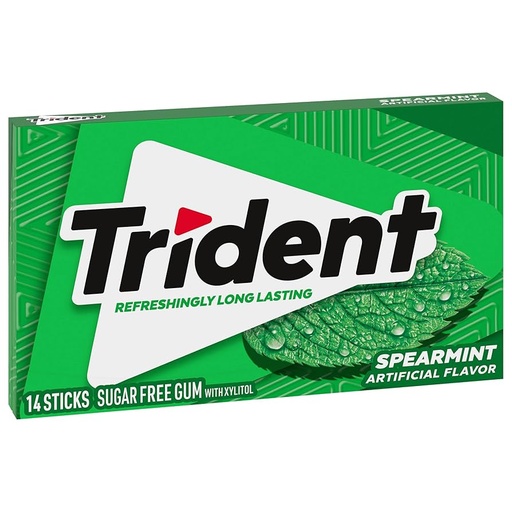 Trident Spearmint Sugar Free Gum, 14 Pieces