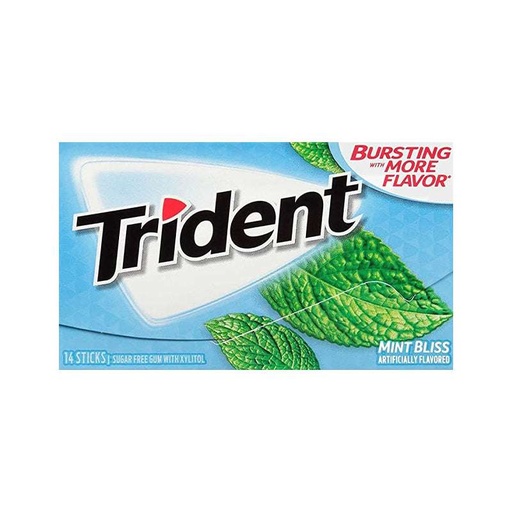 Trident, Sugar Free Gum, Mint Bliss
