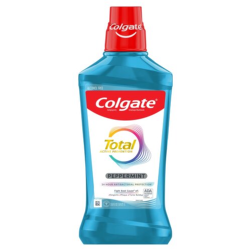 Colgate Total Active Prevention Peppermint Mouthwash, 33.8 fl oz