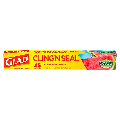 GLAD CLING'N SEAL 45 SQ FT CLEAR FOOD WRAP