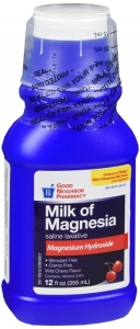 Gericare Milk Of Magnesia Cherry Flavor Laxative 12oz Bottle