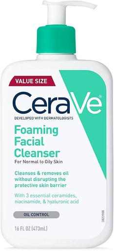 [SC] CeraVe Foaming Facial Cleanser, Normal to Oily Skin, 12 fl. oz  - 355mL