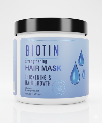 [BL] 100% Pure - Biotin - strenghtening - Hair Mask - Thickening & Hair growth - 437mL