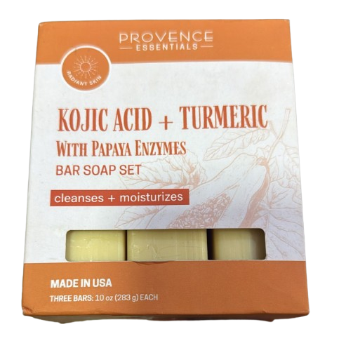 Provence Essentials - Kojic Acid + Turmeric with Papaya Enzymes Bar Soap Set