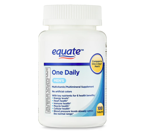 [WM] Equate One Daily Men's Multivitamin/Multimineral Supplement Tablets, 100 Count, Compare to One a Day® Men's