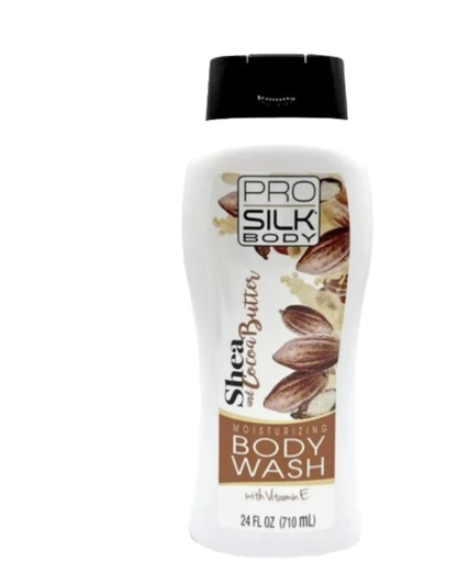 Pro Silk Body Shea & Cocoa Butter Moisturizing Body Wash w Vitamin E 24oz(710mL)