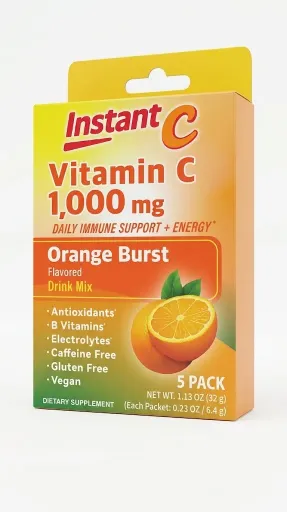 Instant C - Vitamin C 1,000mg - Strawberry-Kiwi - 5 Packs