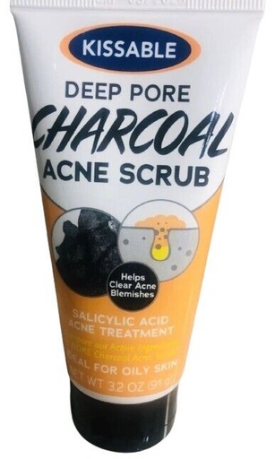 Kissable Deep Pore Charcoal Acne Scrub 3.2 oz (91g) Salicylic Acid Acne Treatment