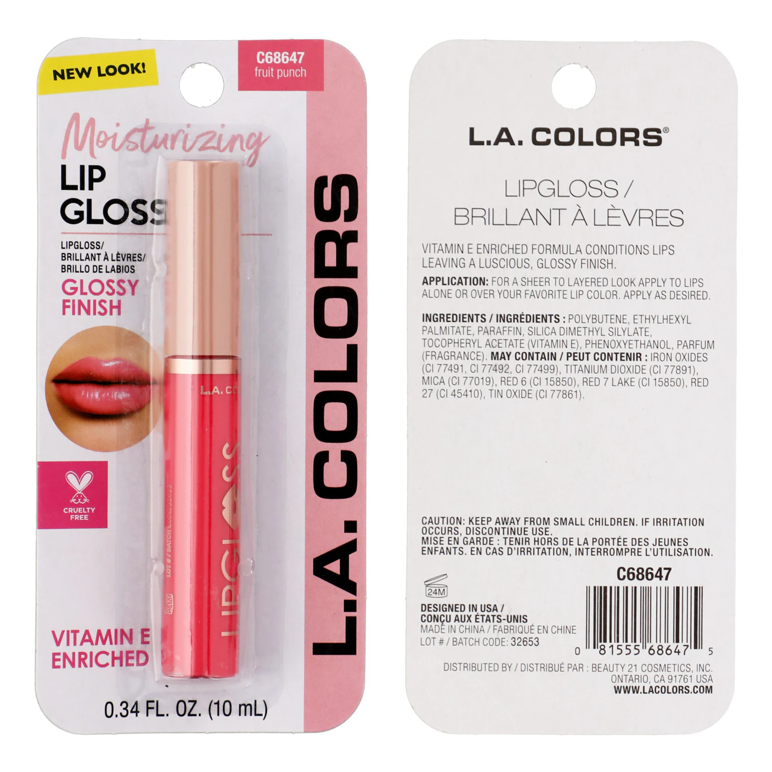 L.A. Colors Moisturizing Lip Gloss, 0.34 fl. oz.