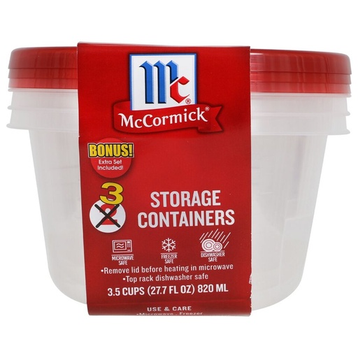 McCormick Round 3.5 Cups Storage Containers, 3-ct. Packs