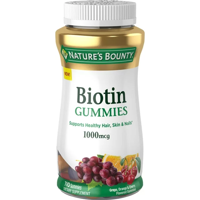 Nature's Bounty - Biotin Gummies, Multi-Flavored, 1000 mcg, 110 Ct