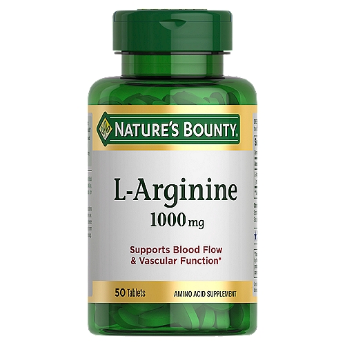 [SR] Nature's Bounty - L-Arginine, Supports Blood Flow and Vascular Function, 1000 mg, 50 Tablets