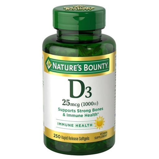 [SR] Nature's Bounty - Vitamin D3 Rapid Release Softgels, 25 mcg, 250