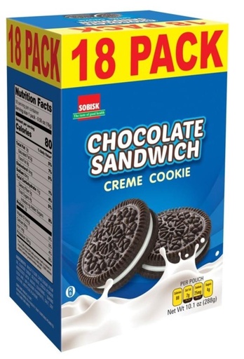 Sobisk Chocolate Sandwich Creme Cookies - 18 Pack