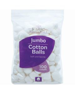 Studio Selection Jumbo Cotton Balls, 100 Count