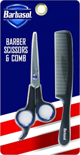 [DT] Barbasol Stainless-Steel Men’s Scissors and Comb, Cut/Style Your Hair With Ease, Easy-To-Clean, Rustproof
