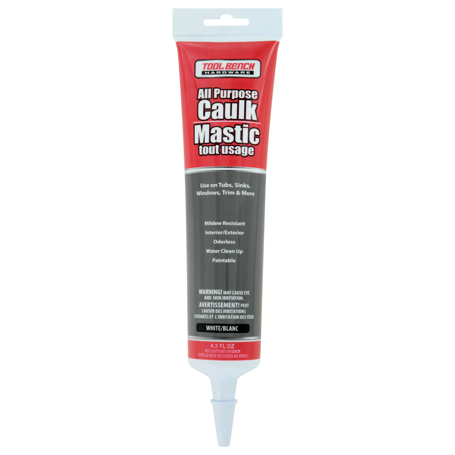 Tool Bench All Purpose White Caulk, 4.5 fl.oz.