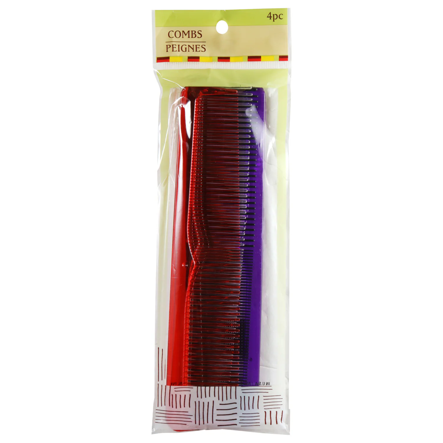 Urban Essence Assorted Plastic Combs, 4-ct. Packs