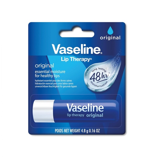 [DT] Vaseline Lip Therapy Stick, Original | Original Petroleum Jelly Vaseline Lip Balm for Soft Lips | 4.8g