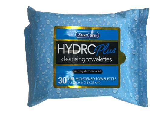 XtraCare - Cleansing towelettes with Hyaluronic - Hydro Plus - 30 Ct 