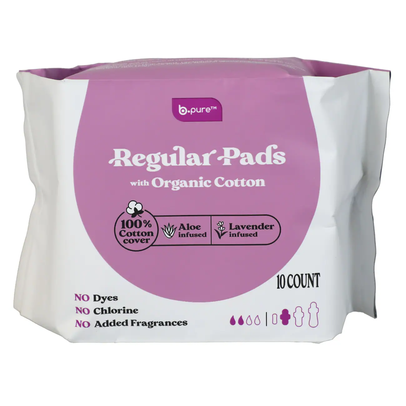 B-Pure Lavender and Aloe Infused Overnight Pads, 6 ct