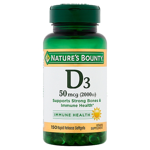 Nature's Bounty - D3 Rapid Release Softgels, 50 mcg (2000 IU), 150 count