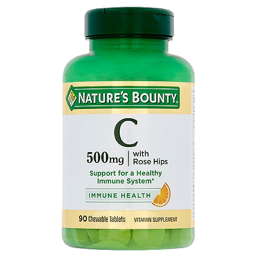[SR] Nature's Bounty - C with rose hips Chewable Tablets, 500 mg, 90 count