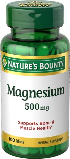 Nature's Bounty - Magnesium Tablets 500mg, 100 Count