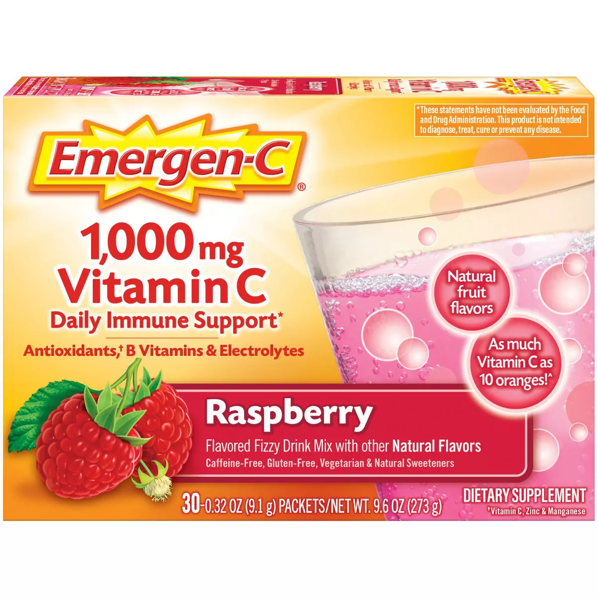 Emergen-C Vitamin C Dietary Supplement Drink Mix - Raspberry - (6 sachets)