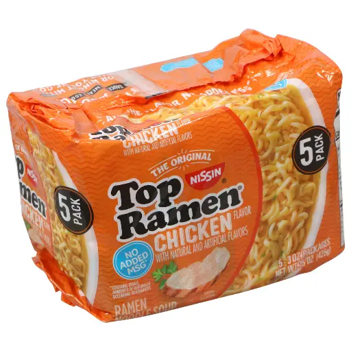 Nissin Top Ramen Chicken-Flavored Noodle Soup, 5-ct. Packs